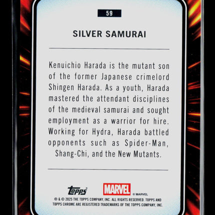 2025 Topps Chrome Marvel Sapphire Silver Samurai #59
