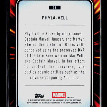 2025 Topps Chrome Marvel Sapphire Phyla-Vell #78