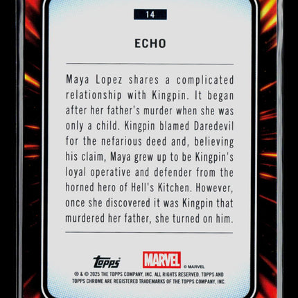 2025 Topps Chrome Marvel Sapphire Echo Maya Lopez #14