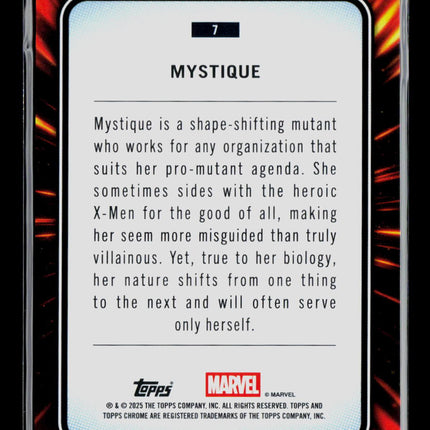 2025 Topps Chrome Marvel Sapphire Mystique #7