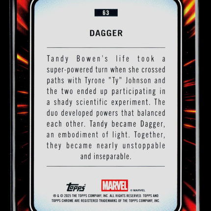 2025 Topps Chrome Marvel Sapphire Dagger Tandy Bowen #63