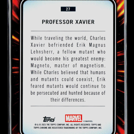 2025 Topps Chrome Marvel Sapphire Professor Xavier #27