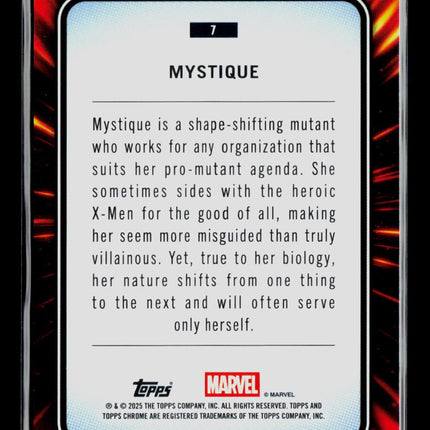2025 Topps Chrome Marvel Sapphire Mystique 67/99 #7 Green