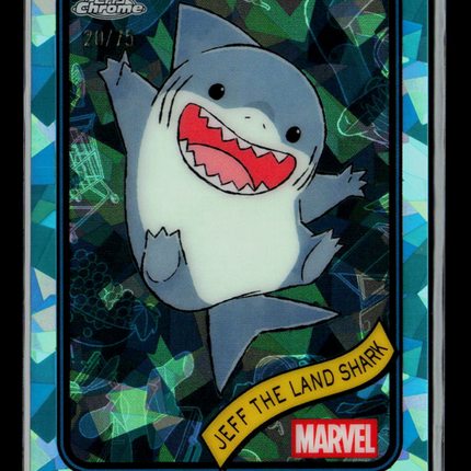 2025 Topps Chrome Marvel Sapphire Jeff the Land Shark #156 Aqua /75