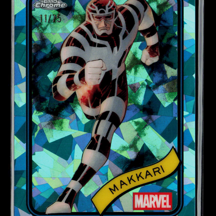 2025 Topps Chrome Marvel Sapphire Makkari 11/75 #114 Aqua