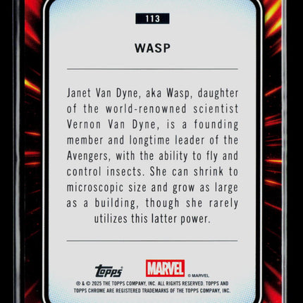 2025 Topps Chrome Marvel Sapphire Wasp Janet Van Dyne /50 #113 Gold