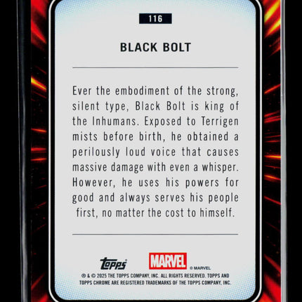 2025 Topps Chrome Marvel Sapphire Black Bolt 28/50 #116 Gold