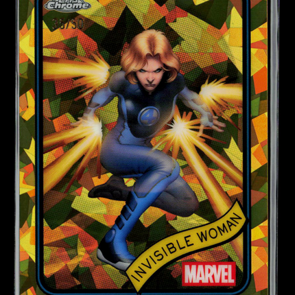 2025 Topps Chrome Marvel Sapphire Sue Storm Invisible Woman 35/50 #174 Gold