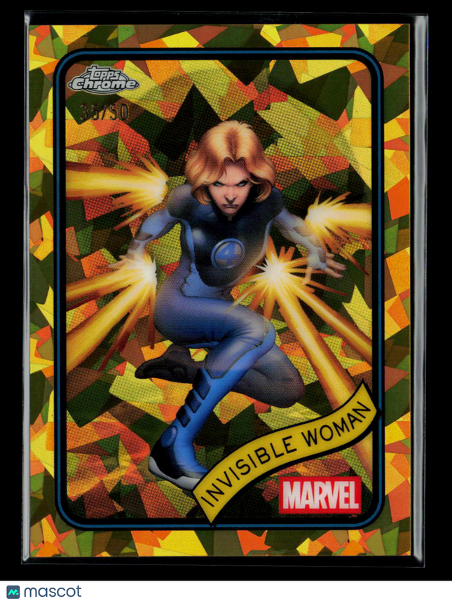 2025 Topps Chrome Marvel Sapphire Sue Storm Invisible Woman 35/50 #174 Gold