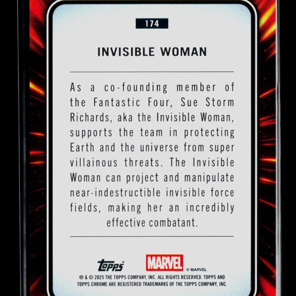 2025 Topps Chrome Marvel Sapphire Sue Storm Invisible Woman 35/50 #174 Gold