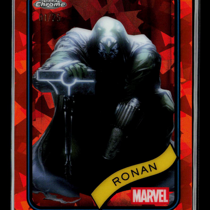 2025 Topps Chrome Marvel Sapphire Ronan the Accuser Ronan 01/25 #157 Orange