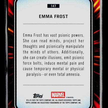 2025 Topps Chrome Marvel Sapphire Emma Frost 11/15 #147 Purple