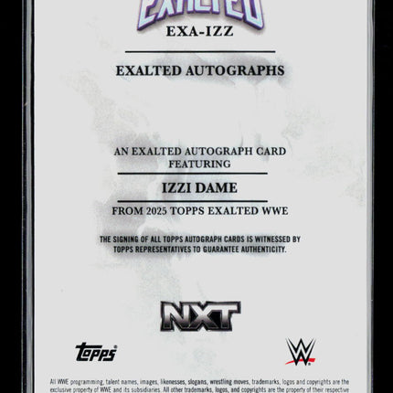 2025 Topps Exalted WWE Izzi Dame #EXA-IZZ Green 43/50 Auto