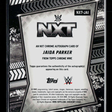 2026 Topps Chrome WWE Jaida Parker #NXT-JAI Auto