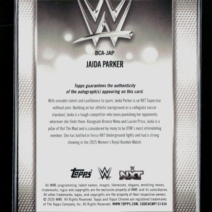 2026 Topps Chrome WWE Jaida Parker #BCA-JAP Auto