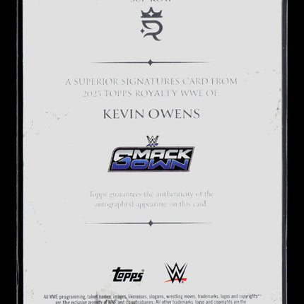 2025 Topps Royalty WWE Kevin Owens #SUP-KOW Purple 13/99 Auto