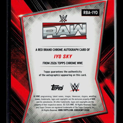 2026 Topps Chrome WWE IYO SKY #RBA-IYO Green Refractor Auto