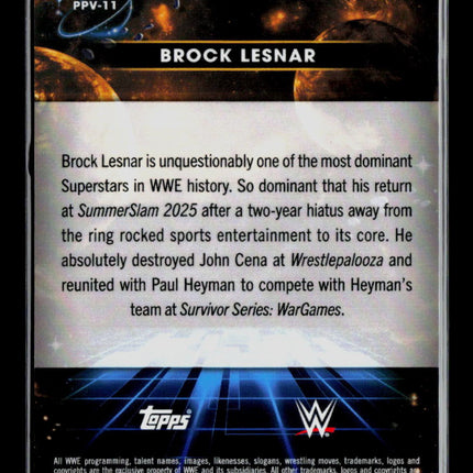 2026 Topps Chrome WWE Brock Lesnar #PPV-11