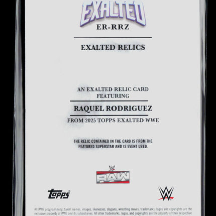 2025 Topps Exalted WWE Raquel Rodriguez #ER-RRZ Relic Exalted Relics