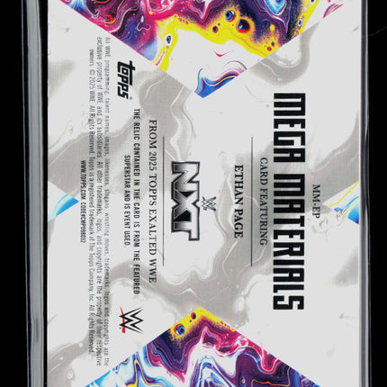 2025 Topps Exalted WWE Ethan Page #MM-EP Green Event-Worn Memorabilia