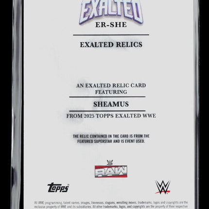 2025 Topps Exalted WWE Sheamus #ER-SHE 71/99 Relic Memorabilia