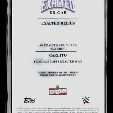 2025 Topps Exalted WWE Carlito #ER-CAR Relic Memorabilia