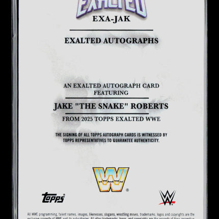 2025 Topps Exalted WWE Jake "The Snake" Roberts #EXA-JAK Auto