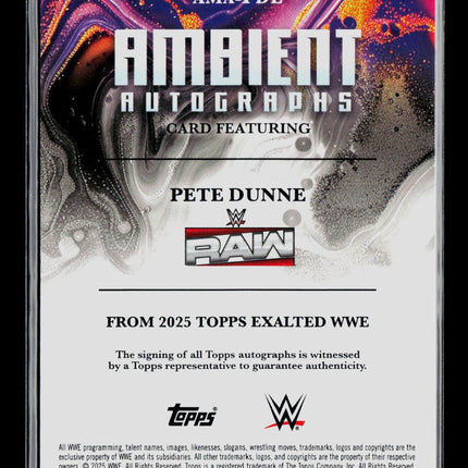 2025 Topps Exalted WWE Pete Dunne #AMA-PDE 18/99 Auto