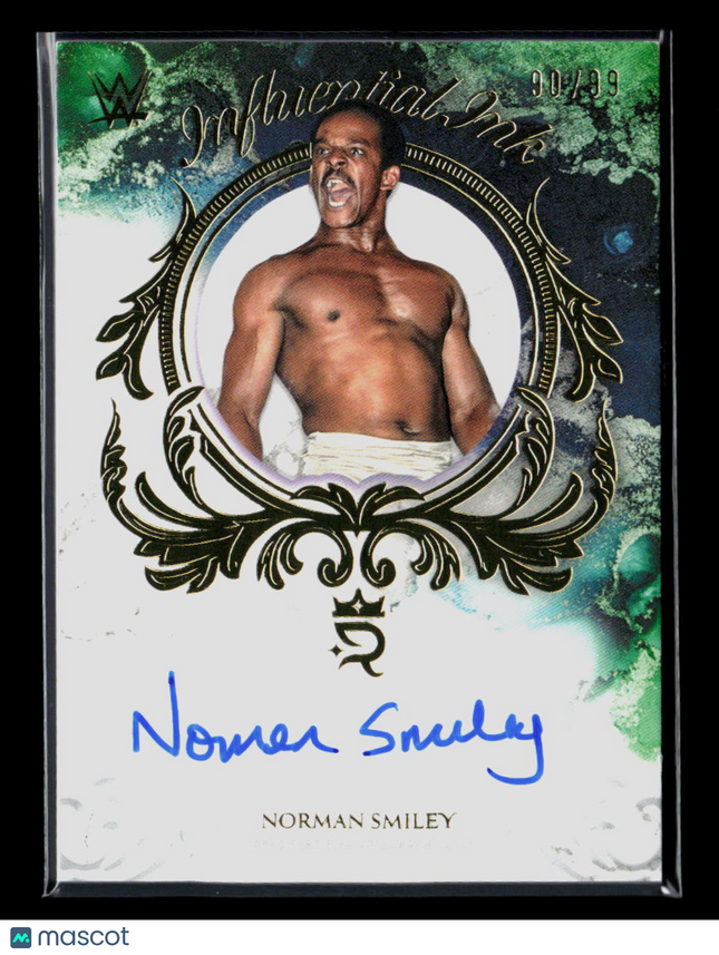 2025 Topps Royalty WWE Norman Smiley #INF-NSM Green 90/99 Auto
