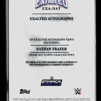 2025 Topps Exalted WWE Nathan Frazer #EXA-NAT 19/25 Auto