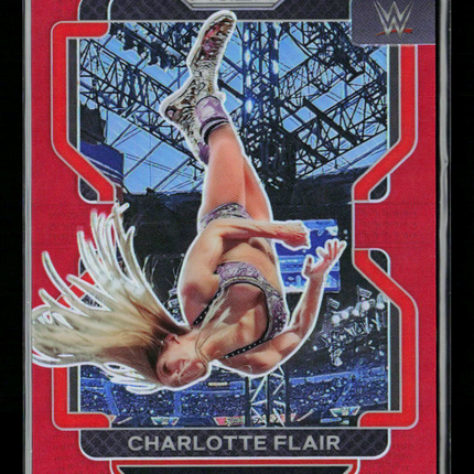 2022 Panini Prizm WWE Charlotte Flair #180 Red 060/299