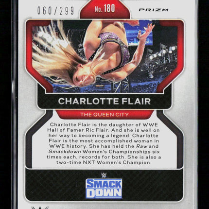 2022 Panini Prizm WWE Charlotte Flair #180 Red 060/299