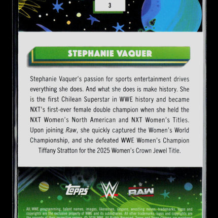 2026 Topps Chrome WWE Stephanie Vaquer #3 Pink Lava 276/290