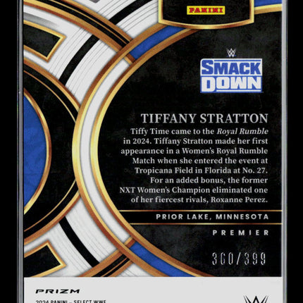 2024 Panini Select WWE Tiffany Stratton #186 Blue Prizm 360/399