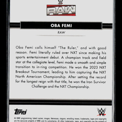 2026 Topps Chrome WWE The National Oba Femi #WWE-06