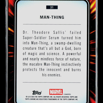 2025 Topps Chrome Marvel Sapphire Man-Thing #31