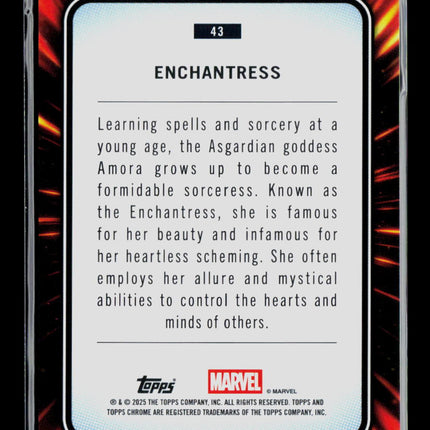 2025 Topps Chrome Marvel Sapphire Amora Enchantress #43