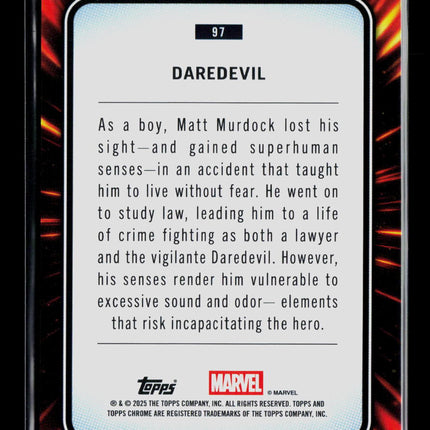 2025 Topps Chrome Marvel Sapphire Daredevil Matt Murdock #97