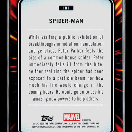 2025 Topps Chrome Marvel Sapphire Spider-Man #101