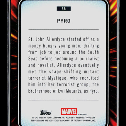 2025 Topps Chrome Marvel Sapphire Pyro #66