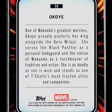 2025 Topps Chrome Marvel Sapphire Okoye #58