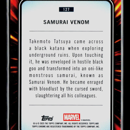 2025 Topps Chrome Marvel Sapphire Samurai Venom 1st Appearance #127