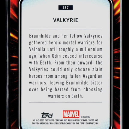 2025 Topps Chrome Marvel Sapphire Brunnhilde Valkyrie #187