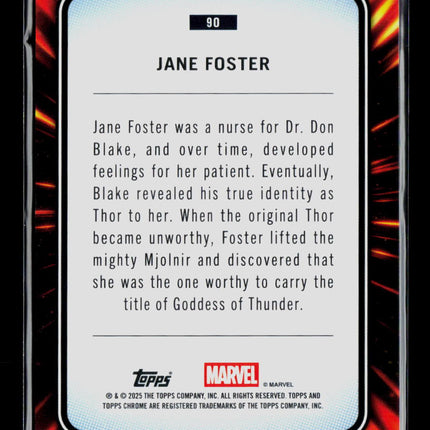 2025 Topps Chrome Marvel Sapphire Thor Valkyrie Jane Foster #90