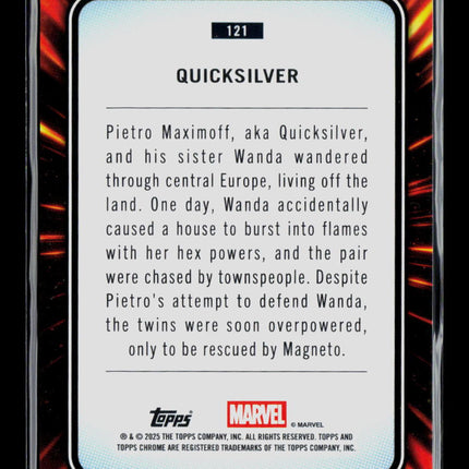 2025 Topps Chrome Marvel Sapphire Quicksilver Pietro Maximoff #121