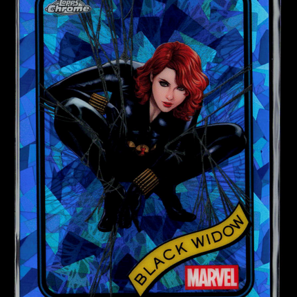 2025 Topps Chrome Marvel Sapphire Black Widow Natasha Romanoff #129