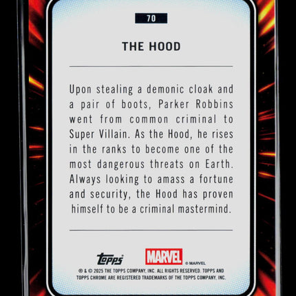 2025 Topps Chrome Marvel Sapphire The Hood #70