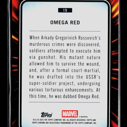 2025 Topps Chrome Marvel Sapphire Omega Red #15