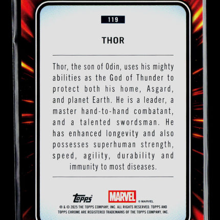 2025 Topps Chrome Marvel Sapphire Thor #119