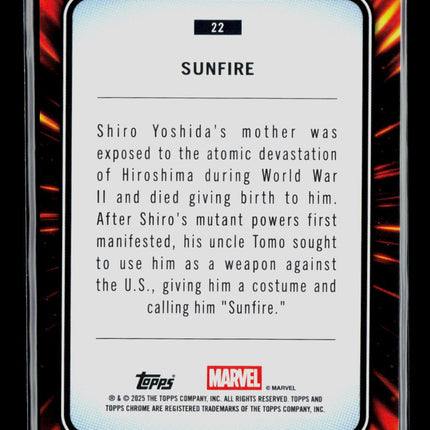 2025 Topps Chrome Marvel Sapphire Sunfire #22